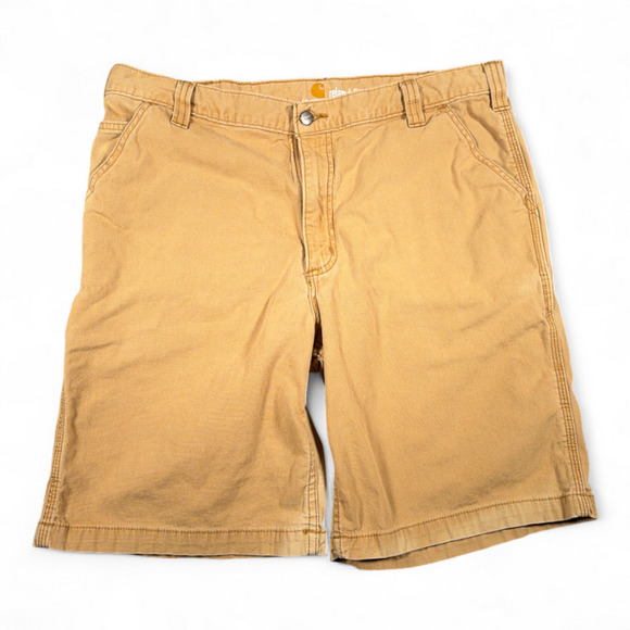 Carhartt Shorts Mens 38 Brown Relaxed Fit Duck Canvas Carpenter Workwear Utility - Picture 1 of 10